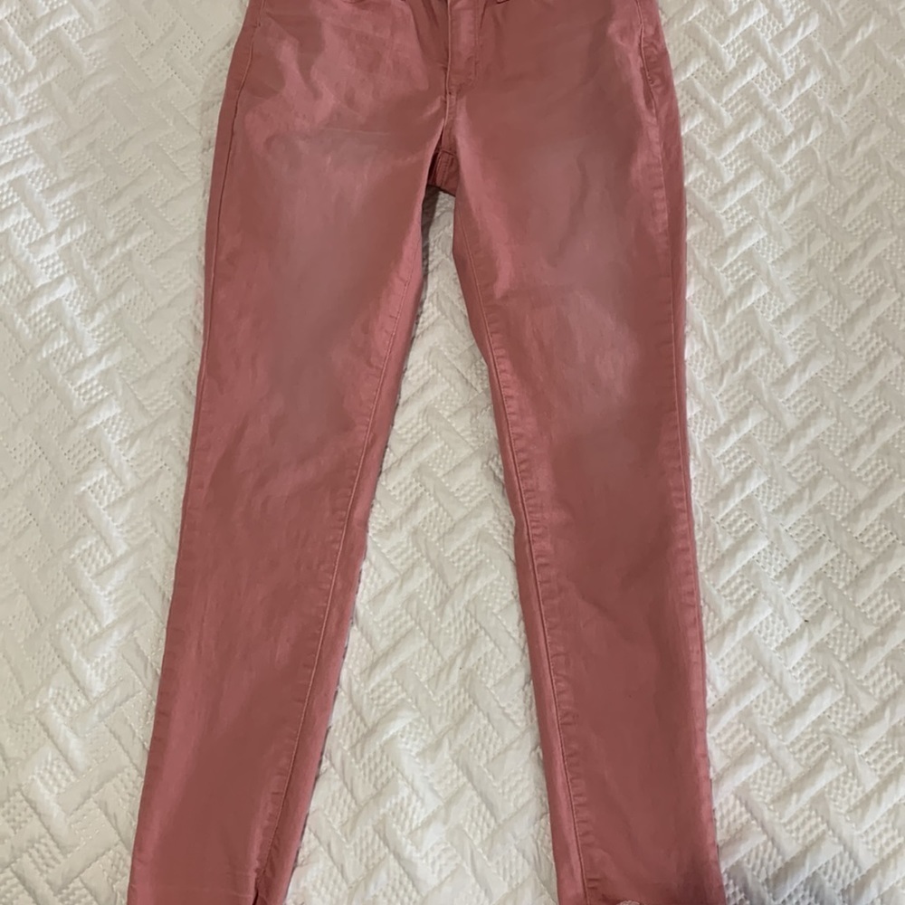 seven 7 dust rose skinny, ragged hem jeans, 6